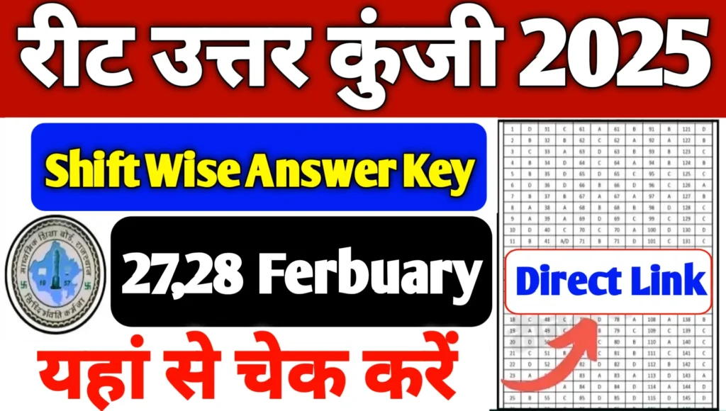 REET Answer Key 2025 Kab Aayega