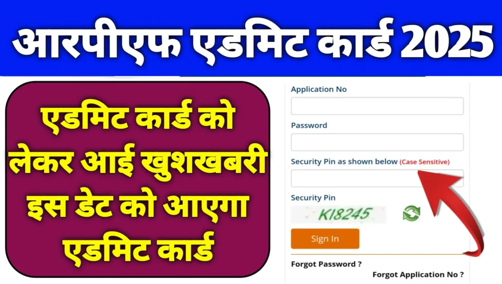 RPF Constable Admit Card 2025